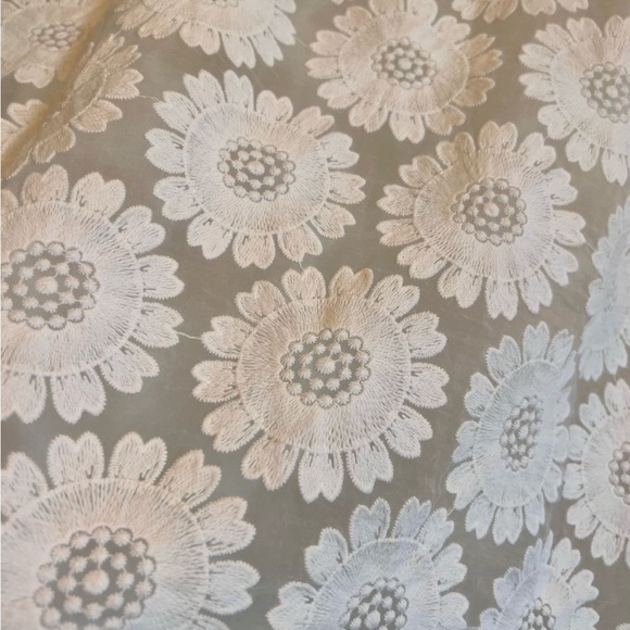 Cream Embellished Knee-Length Pencil Skirt with orange elastic band - Picture 3 of 6